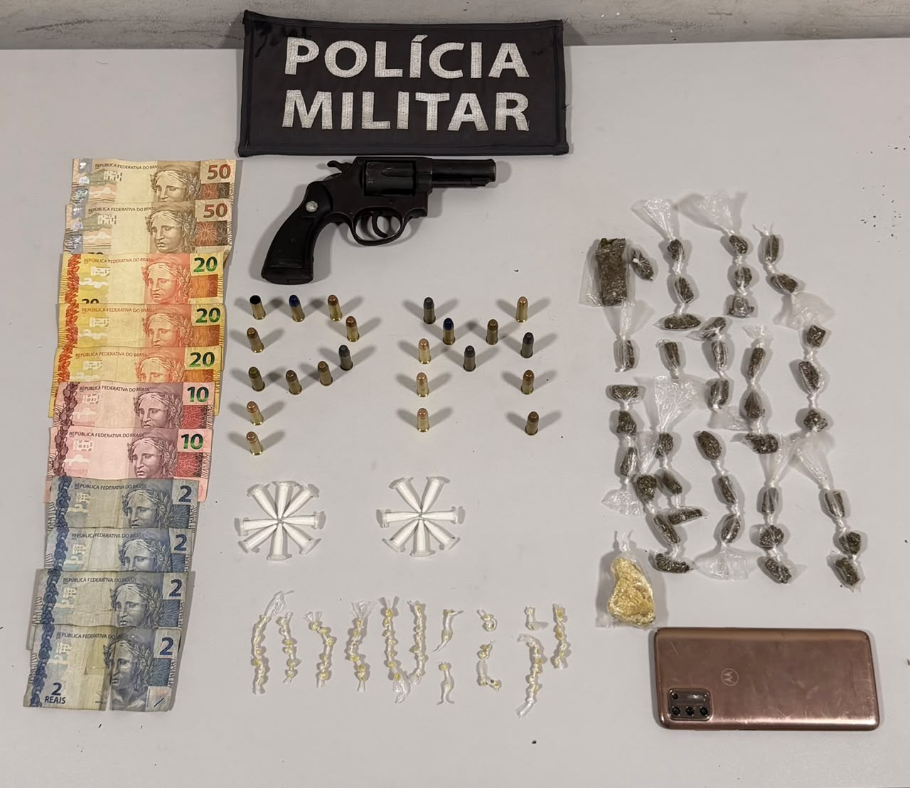 Individuo morre após confronto com a Polícia Militar em Cristal do Norte; arma, drogas e munições são apreendidas